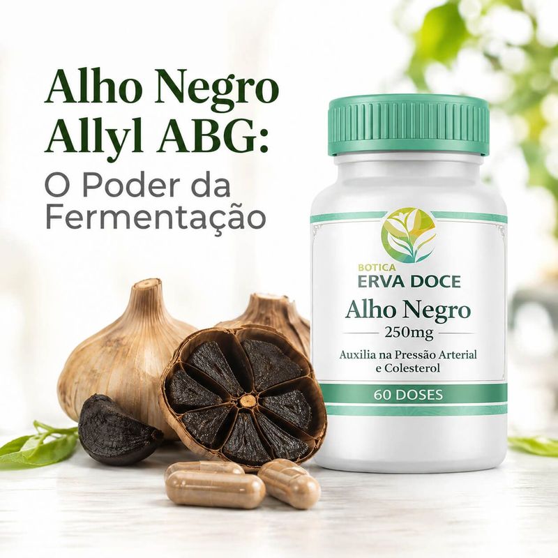 Alho Negro Allyl ABG 250mg – Extrato Padronizado 60 Cápsulas
