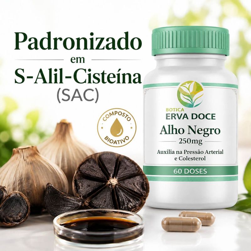Alho Negro Allyl ABG 250mg – Extrato Padronizado 60 Cápsulas