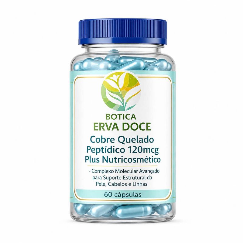 Cobre Quelado Peptídico 120mcg Plus Nutricosmético 60 Doses