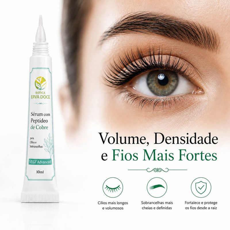 Sérum com Peptídeo de Cobre para Cílios e Sobrancelhas VEGF – 10ml
