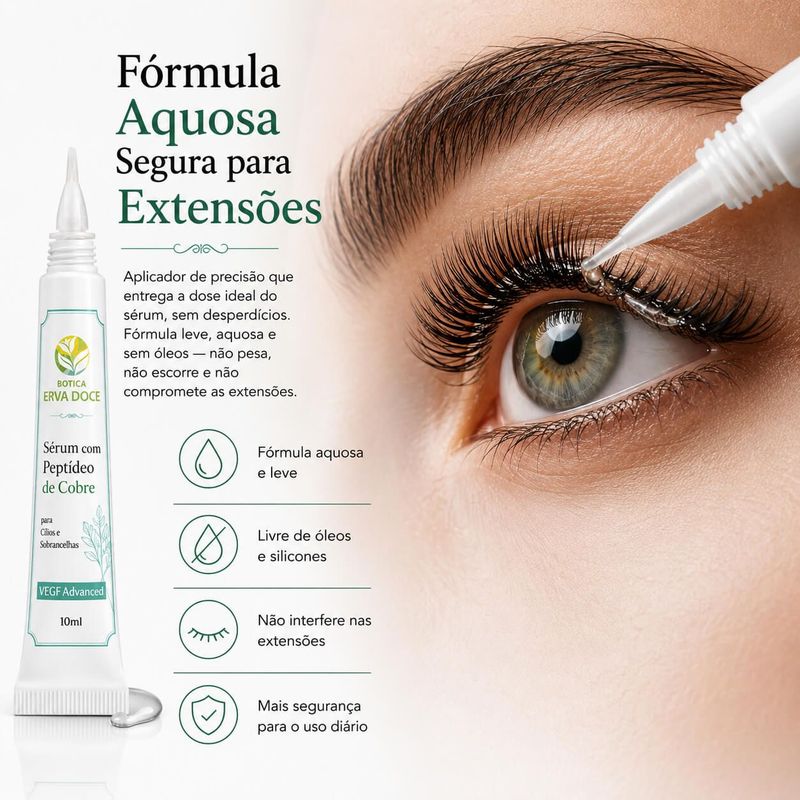 Sérum com Peptídeo de Cobre para Cílios e Sobrancelhas VEGF – 10ml