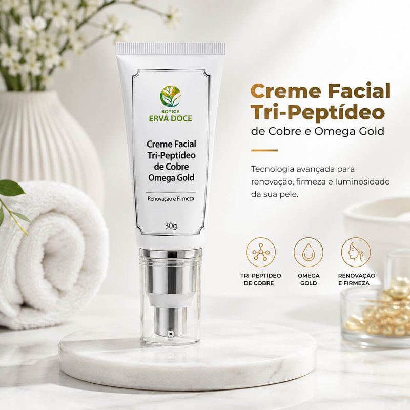 Creme Facial com Tri-Peptídeo de Cobre 1% - 30g