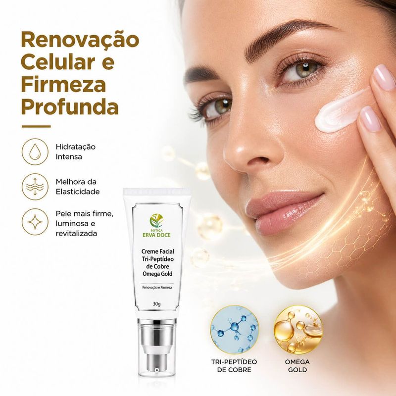 Creme Facial com Tri-Peptídeo de Cobre 1% - 30g