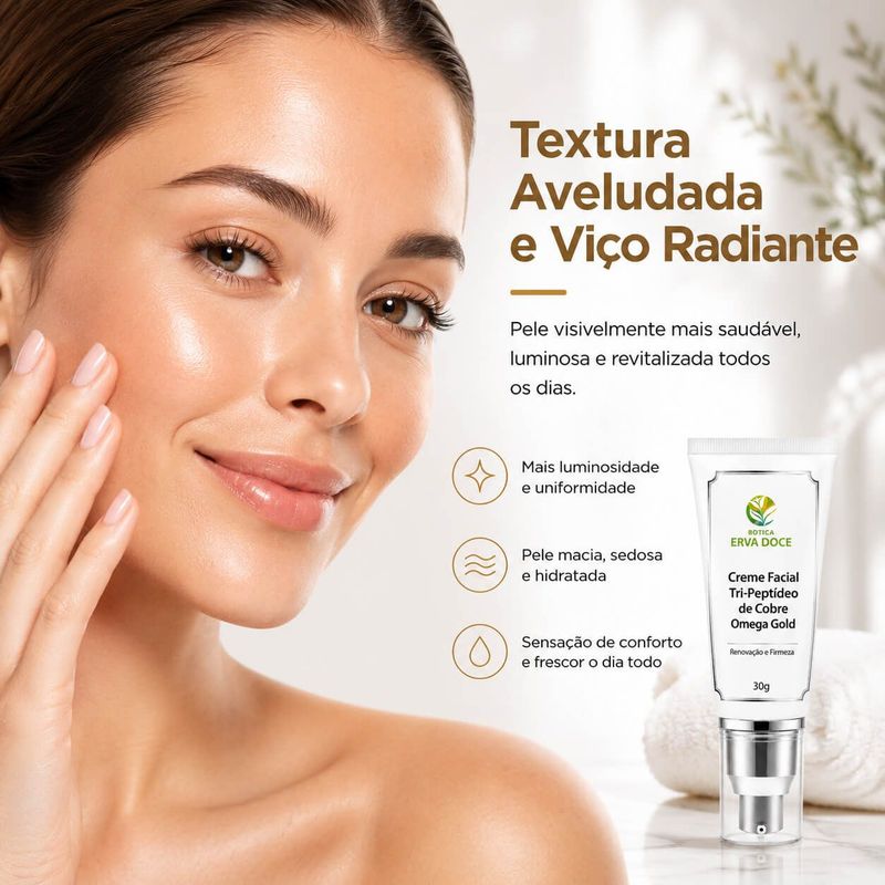 Creme Facial com Tri-Peptídeo de Cobre 1% - 30g