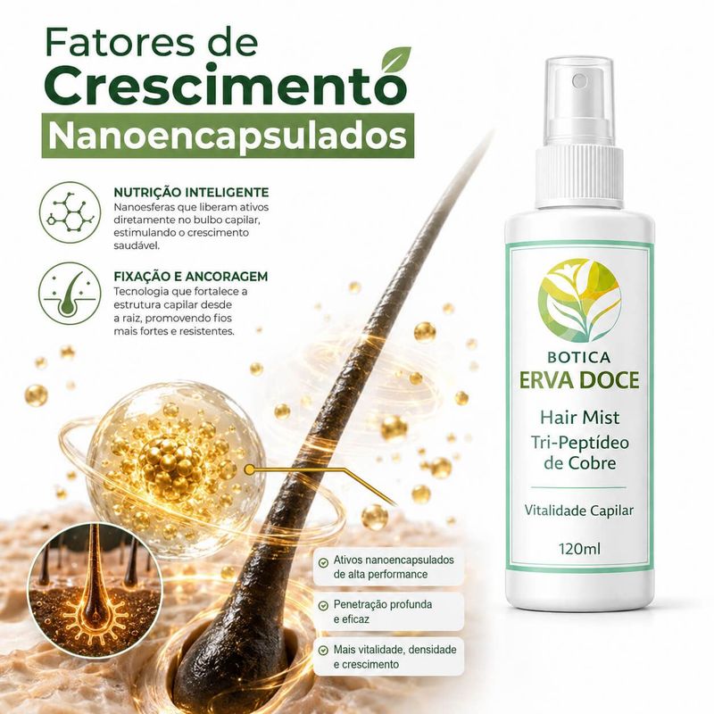 Hair Mist Tri-Peptídeo de Cobre Vitalidade Capilar 120ml