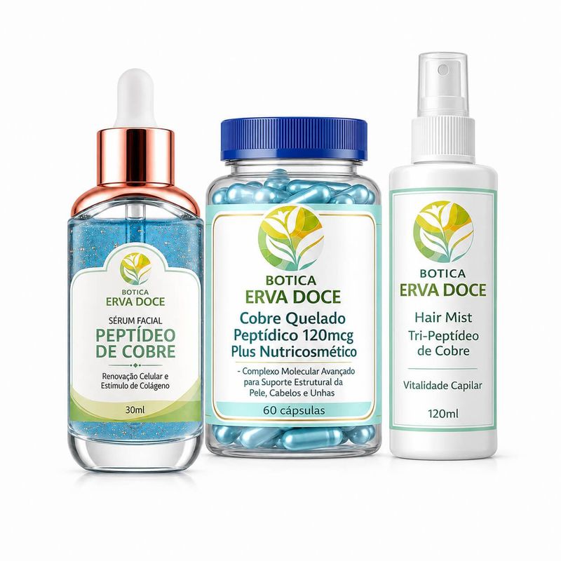 Kit Tri-Peptídeo de Cobre Terapia Integrada In & Out 60 Dias