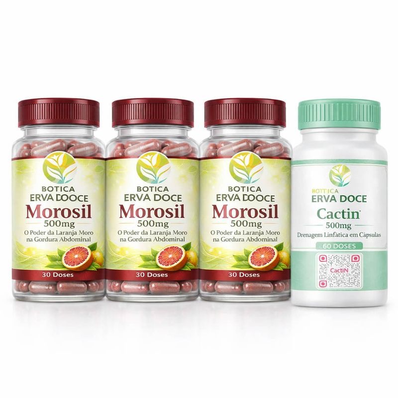 Kit Leve 3 Morosil 500mg 30cps Ganhe 1 Cactin 500mg 60cps