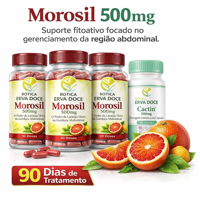 Kit Leve 3 Morosil 500mg 30cps Ganhe 1 Cactin 500mg 60cps