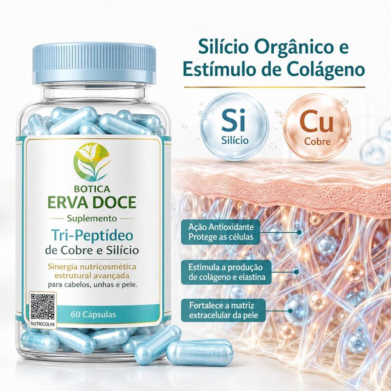 Suplemento com Tri-Peptídeo de Cobre e Silício  – 60 Cápsulas