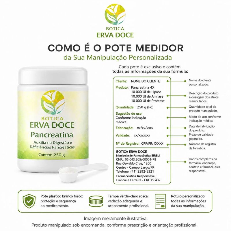 Pancreatina – Enzimas Digestivas Essenciais 250 gramas