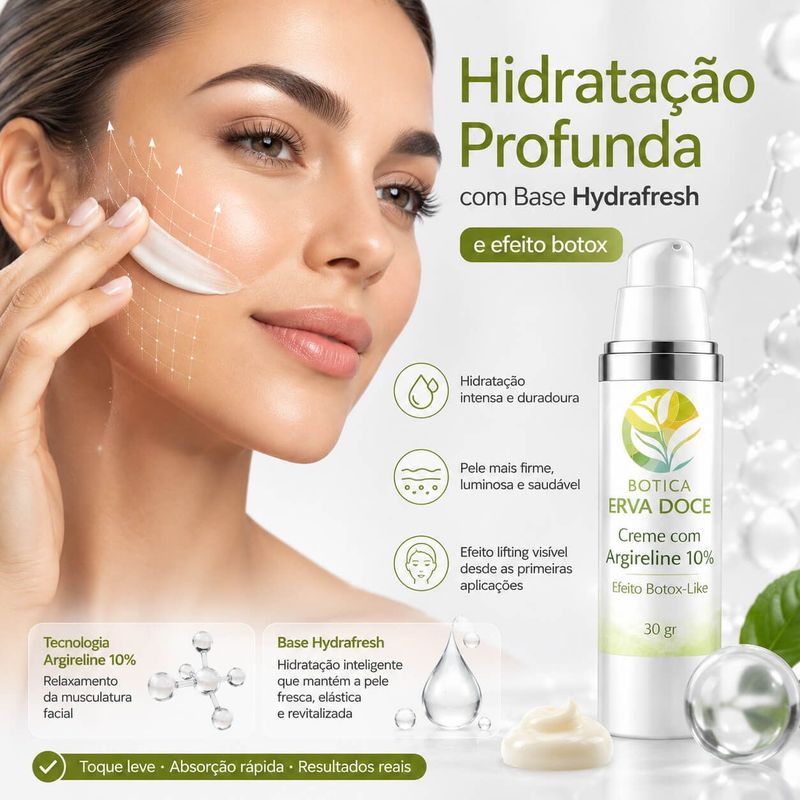 Creme Facial Argireline 10% Efeito Lifting Antidade 30g