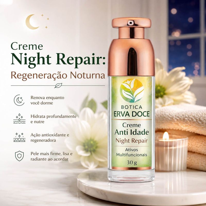 Creme Anti-Idade Noturno Night Repair Regenerador 30g