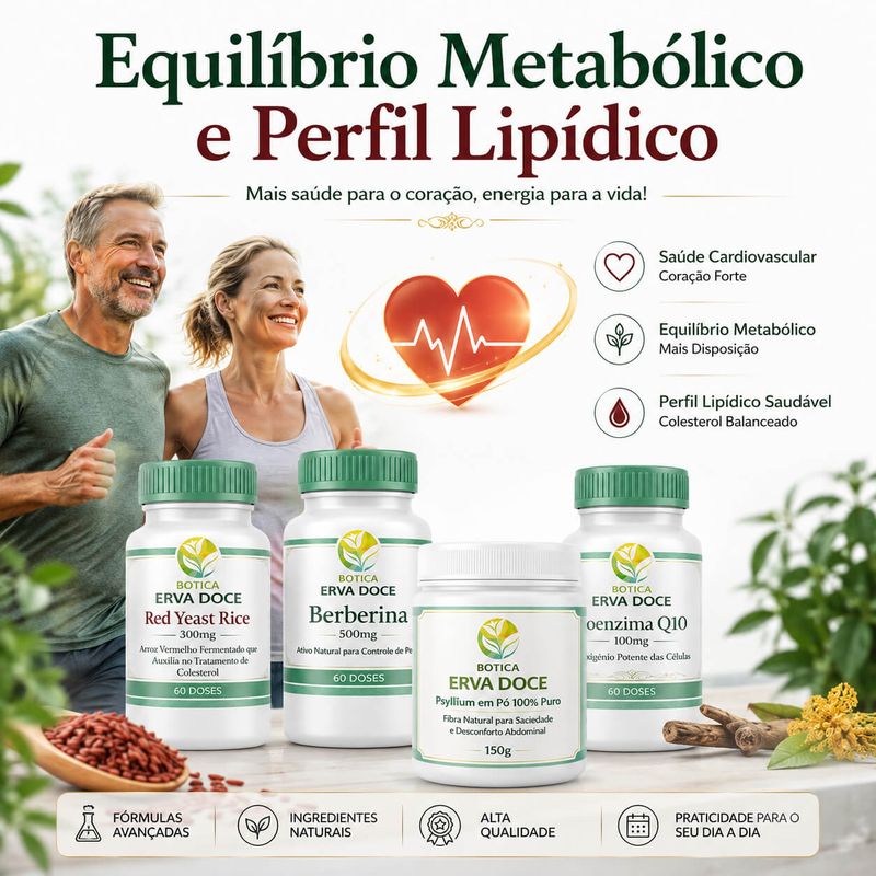 Protocolo Natural para Colesterol 30 Dias Cápsulas e Fibra