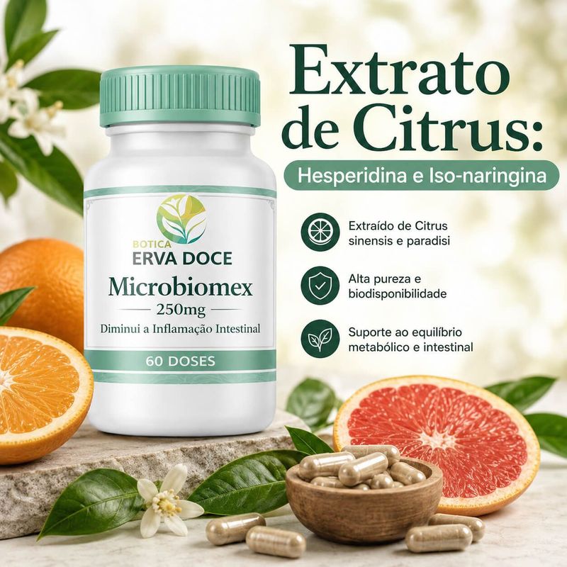 Microbiomex 250mg Flavobiótico Barreira Intestinal 30 Caps