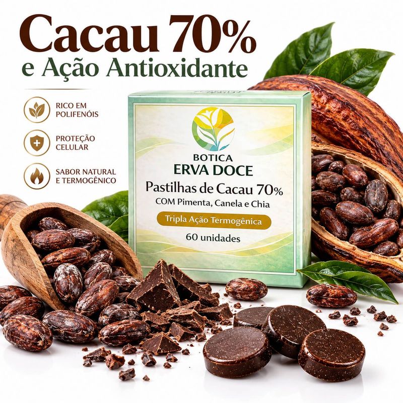 Pastilha de Cacau Termogenica 12 unidades