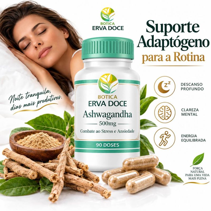 Ashwagandha 500mg – Suporte Botânico para a Vitalidade 90 Doses