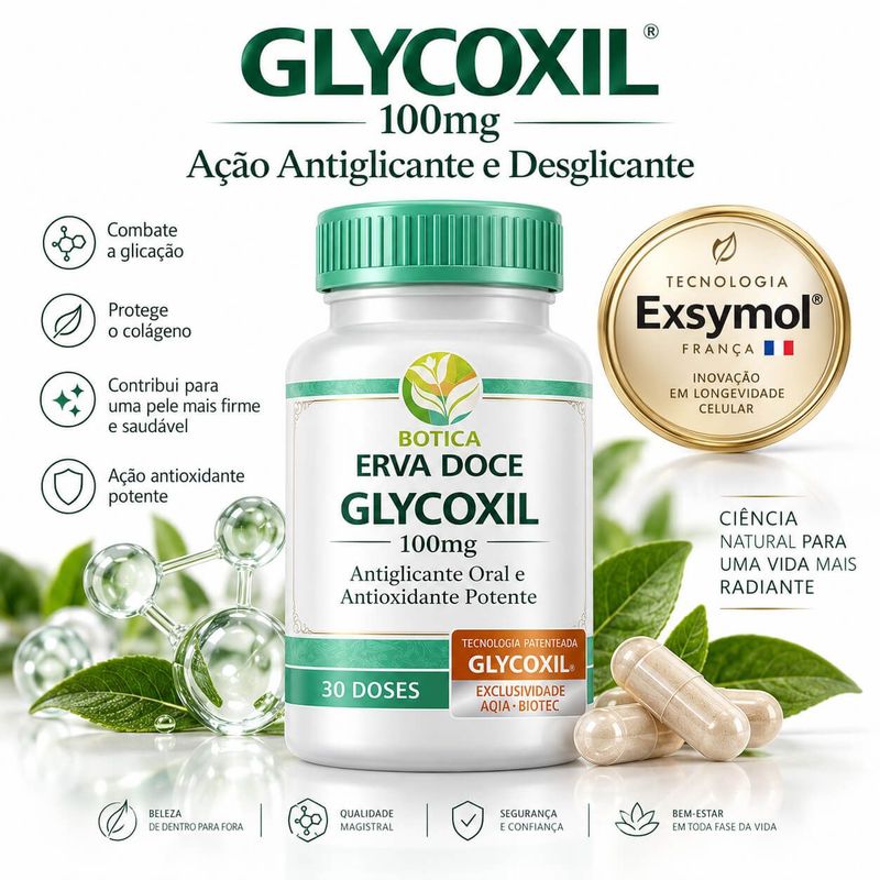 Glycoxil 100mg – Ação Antiglicante, Desglicante 30 Doses