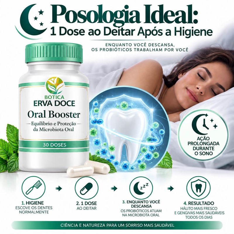 Oral Booster  Probióticos para Saúde das Gengivas e Hálito Fresco 30 cps