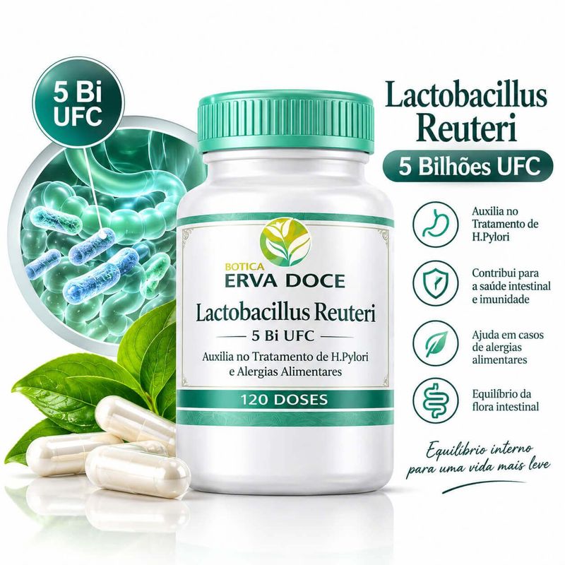 Lactobacillus Reuteri 5 Bilhões UFC  120 Doses