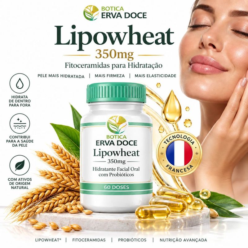 Lipowheat 350mg Fitoceramidas Hidratação da Pele 60Caps