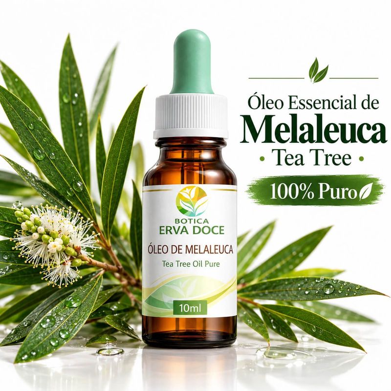 Óleo Essencial de Melaleuca Tea Tree Puro 10ml