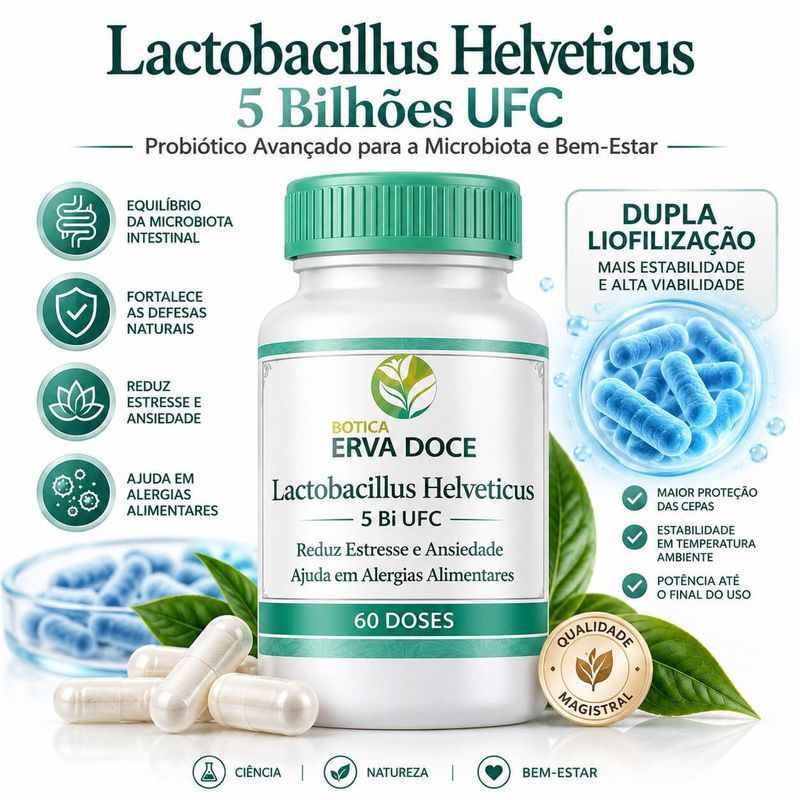 Lactobacillus Helveticus 5 Bilhões UFC Probiótico  120 Doses