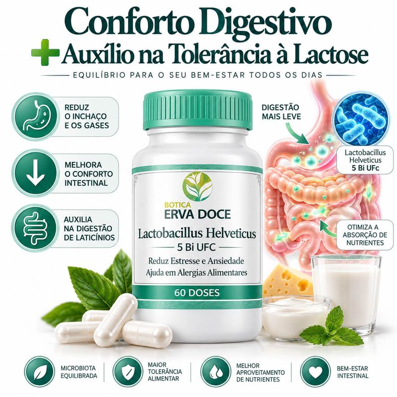 Lactobacilos Helveticus 5 Bilhões UFC 60 Doses