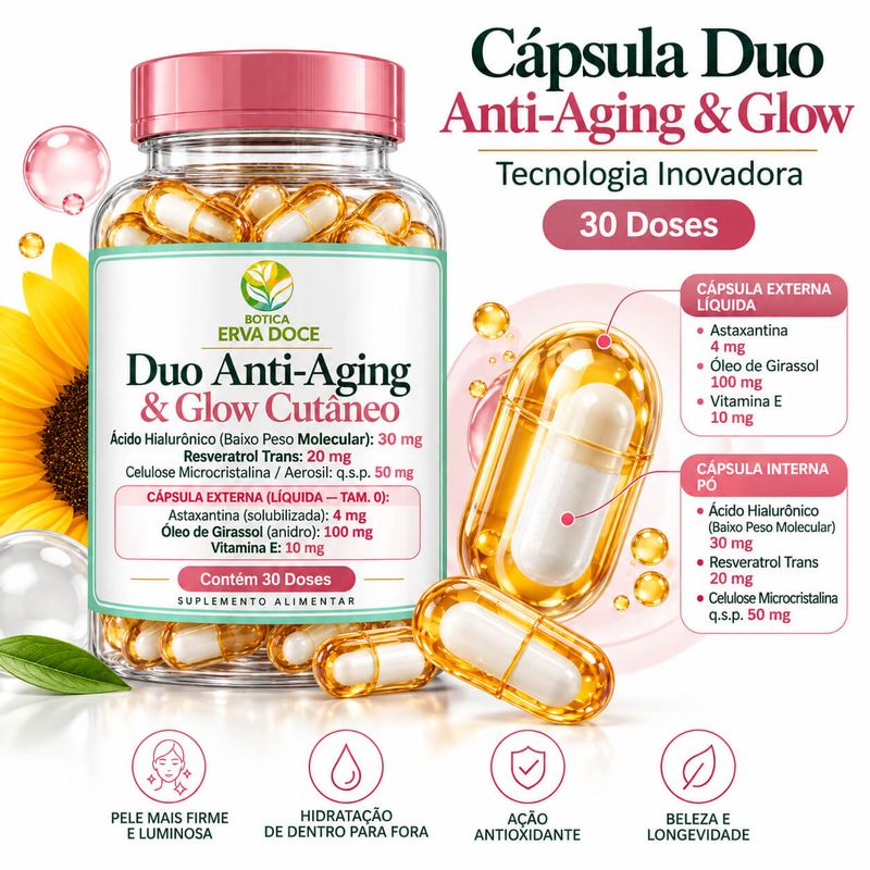 Capsula Duo Anti-Aging e Glow Cutaneo 30 Doses