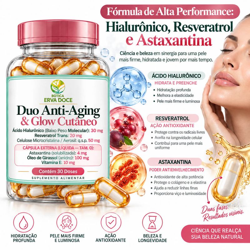 Capsula Duo Anti-Aging e Glow Cutaneo 30 Doses