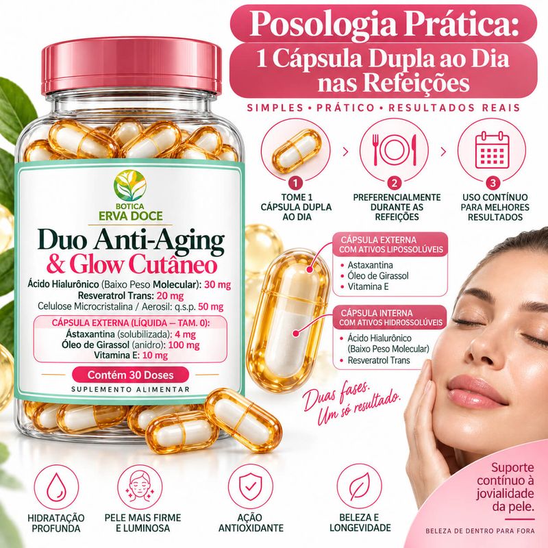 Capsula Duo Anti-Aging e Glow Cutaneo 30 Doses