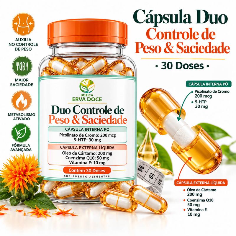 Capsula Duo Controle de Peso e Saciedade 30 Doses