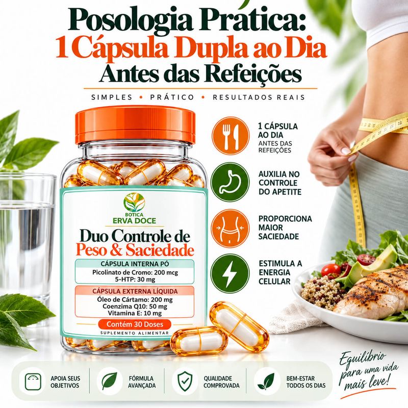 Capsula Duo Controle de Peso e Saciedade 30 Doses