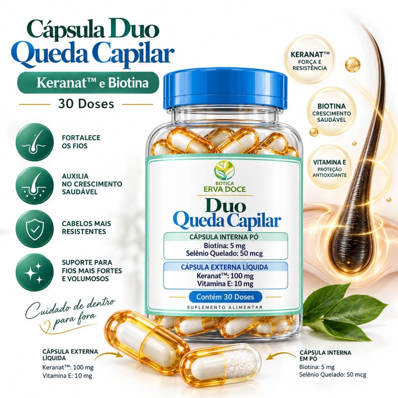Capsula Duo Queda Capilar com Keranat e Biotina 30 Doses