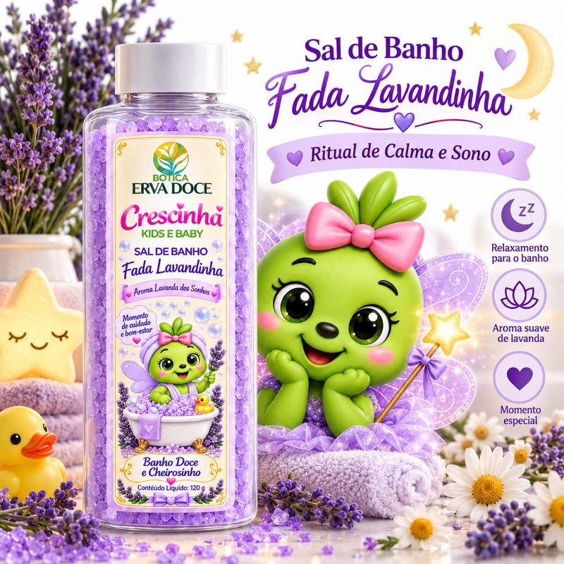 Sal de Banho Infantil Lavandinha - Ritual de Sono 120g