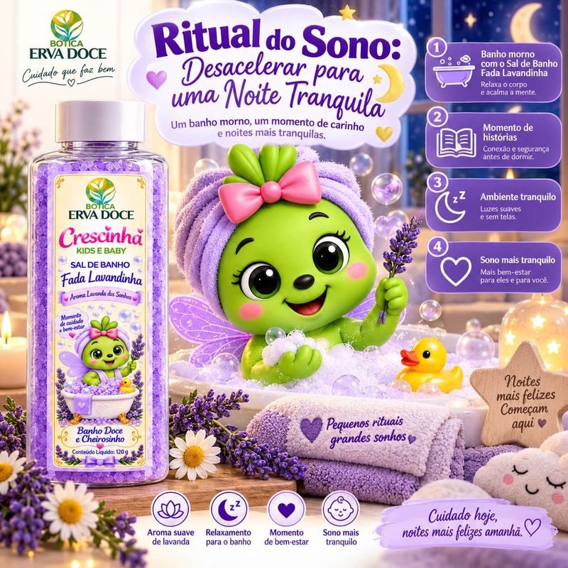 Sal de Banho Infantil Lavandinha - Ritual de Sono 120g