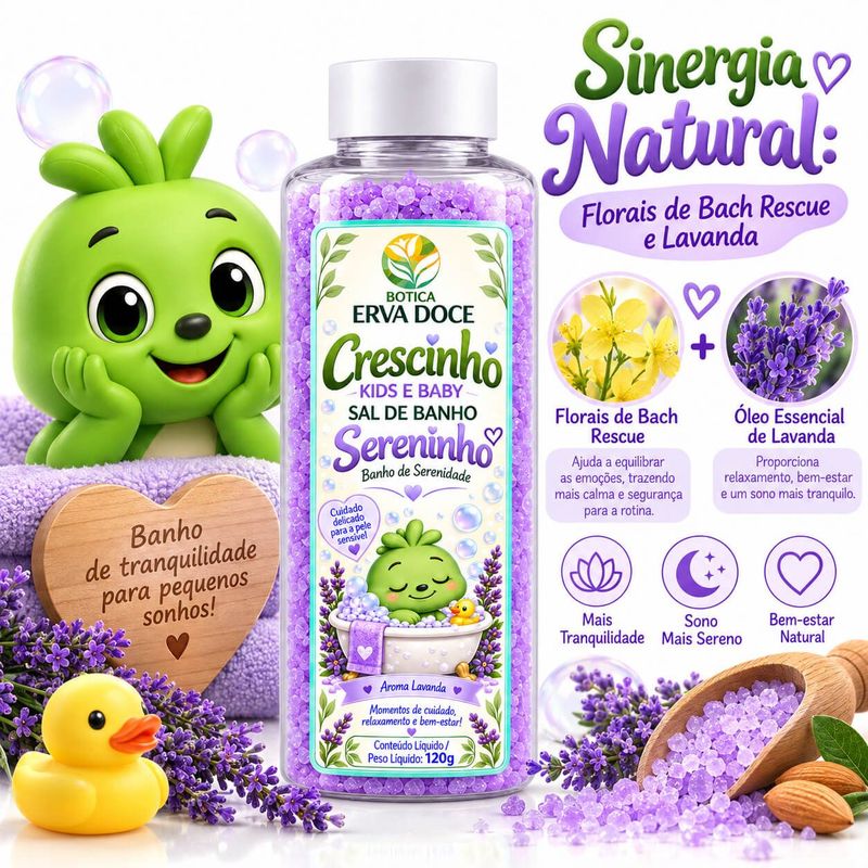 Sal de Banho Infantil Sereninho - Sono e Relaxamento 120g