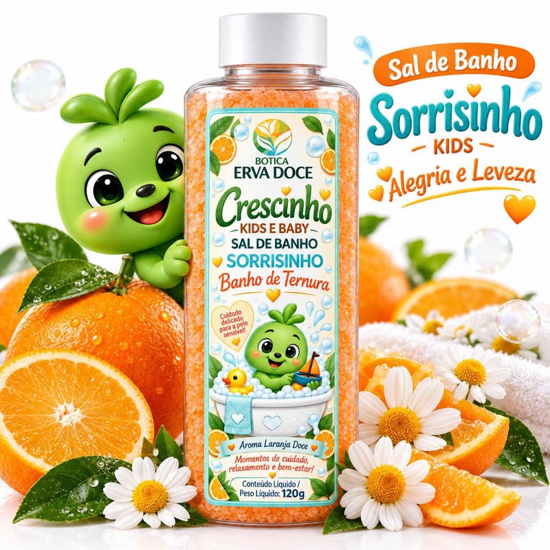 Sal de Banho Sorrisinho Crescinho Kids – Aroma de Alegria 120gr