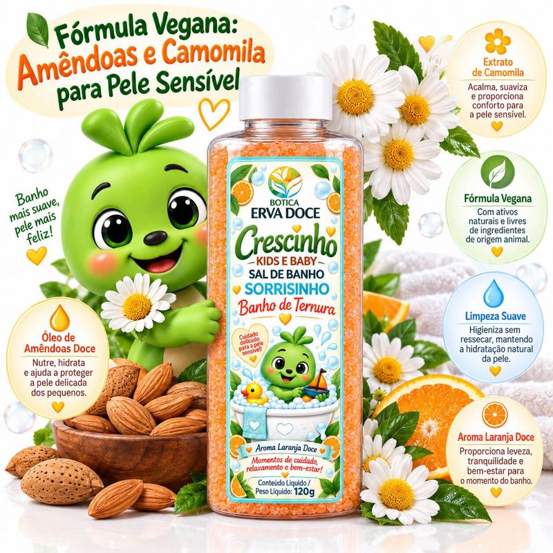 Sal de Banho Sorrisinho Crescinho Kids – Aroma de Alegria 120gr