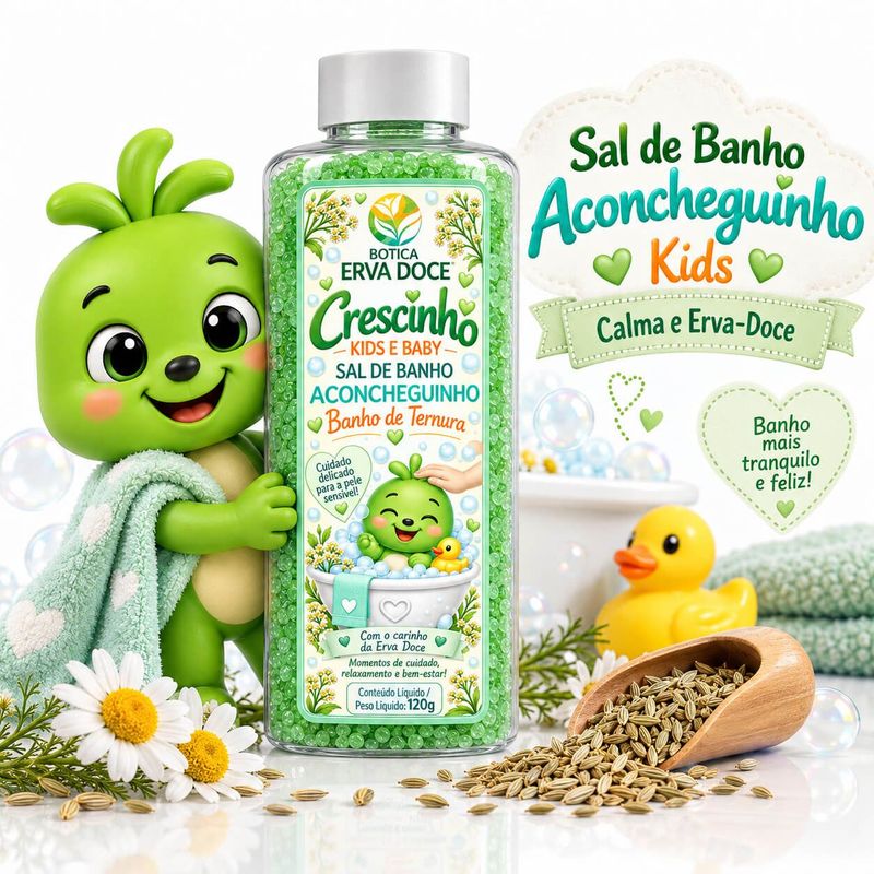 Sal de Banho Aconcheguinho Crescinho Kids – Calma e Erva-Doce 120g