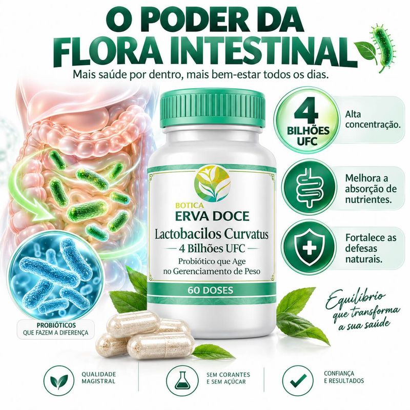 Lactobacilos Curvatus 4 Bilhoes UFC 60 Doses