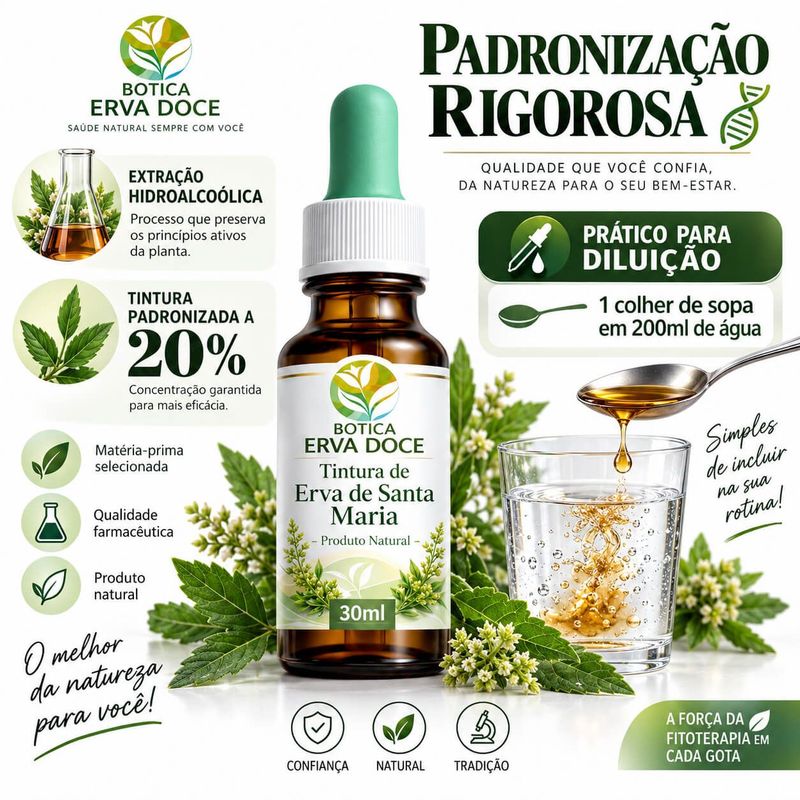 Tintura de Erva de Santa Maria Mastruz 30ml