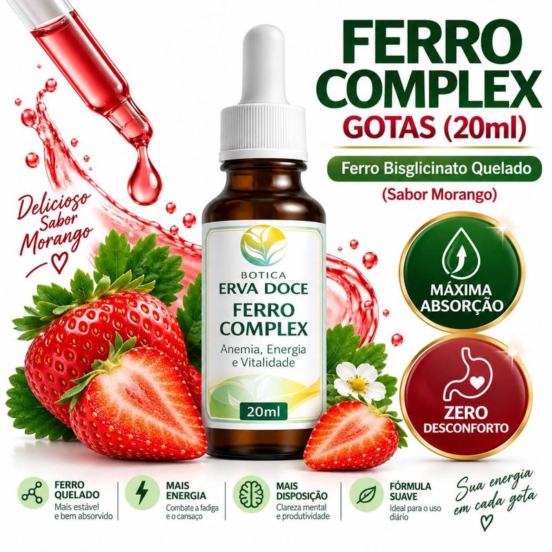 Ferro Complex Gotas: Vitalidade e Suporte Hematológico 20mL