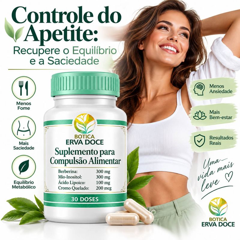 Suplemento Natural Controle do Apetite – 30 Capsulas 