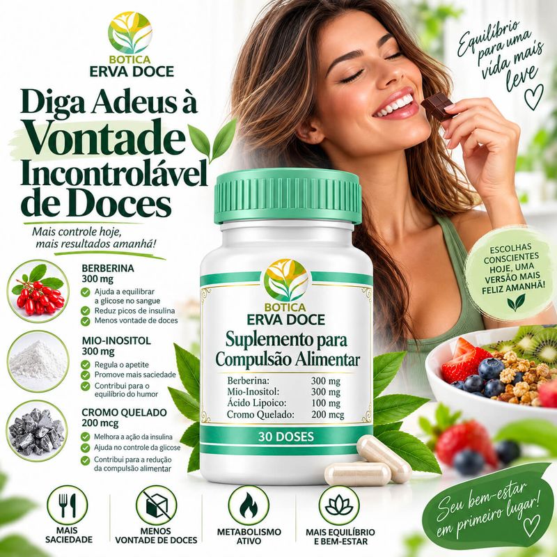 Suplemento Natural Controle do Apetite – 30 Capsulas 
