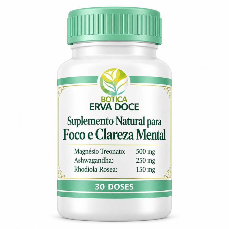 Suplemento Natural Foco e Clareza Mental - 30 Capsulas 