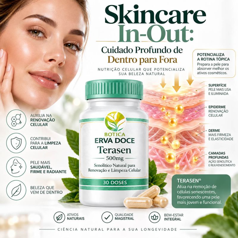 CellRenew Advanced - Antienvelhecimento  Terasen 500mg 30 Caps