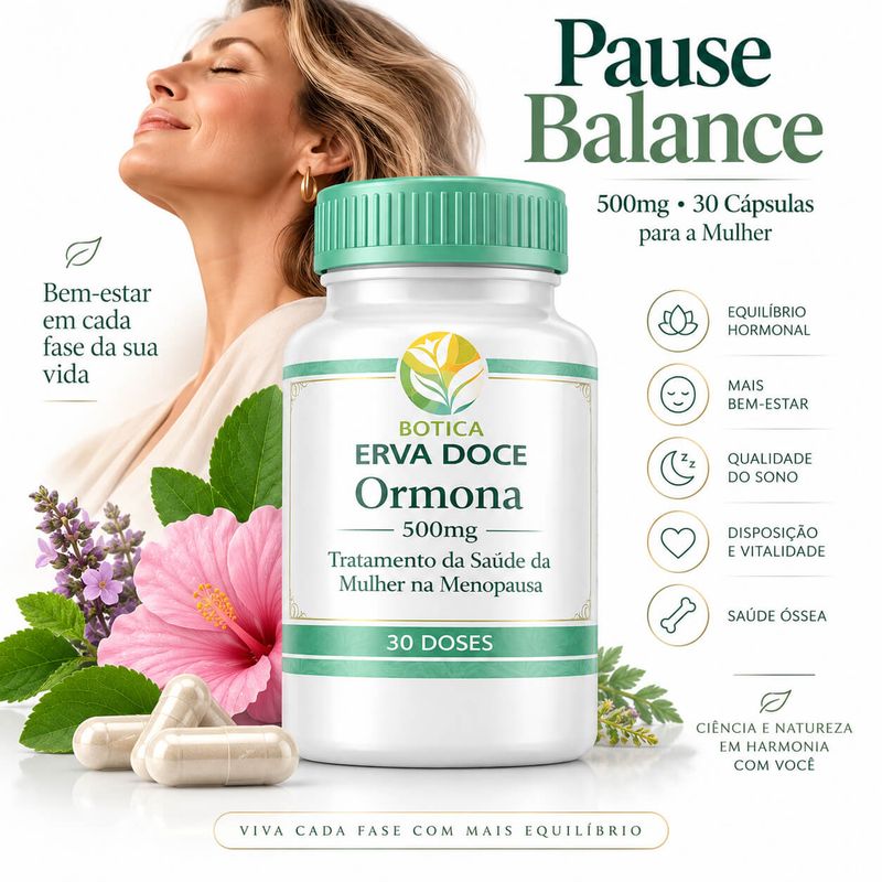 Pause Balance Suporte Mulher -  Ormona 500mg 30 Capsulas 