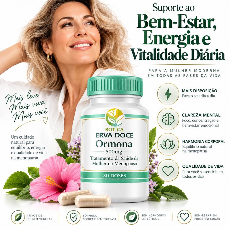 Pause Balance Suporte Mulher -  Ormona 500mg 30 Capsulas 