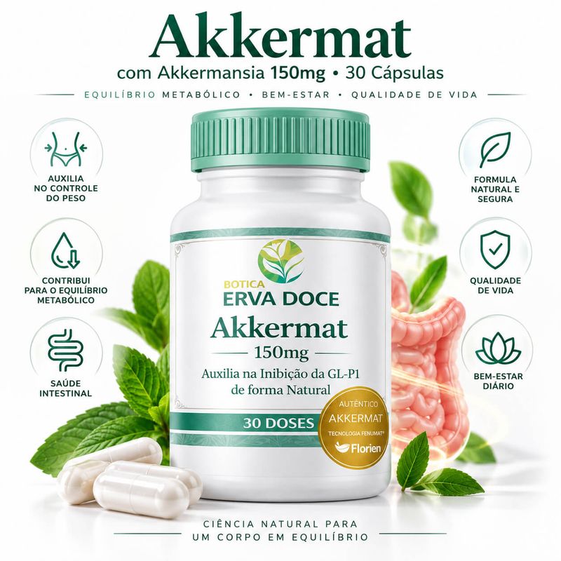  Akkermansia 150mg 30 Cápsulas Suporte Metabólico