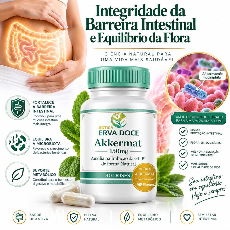  Akkermansia 150mg 30 Cápsulas Suporte Metabólico
